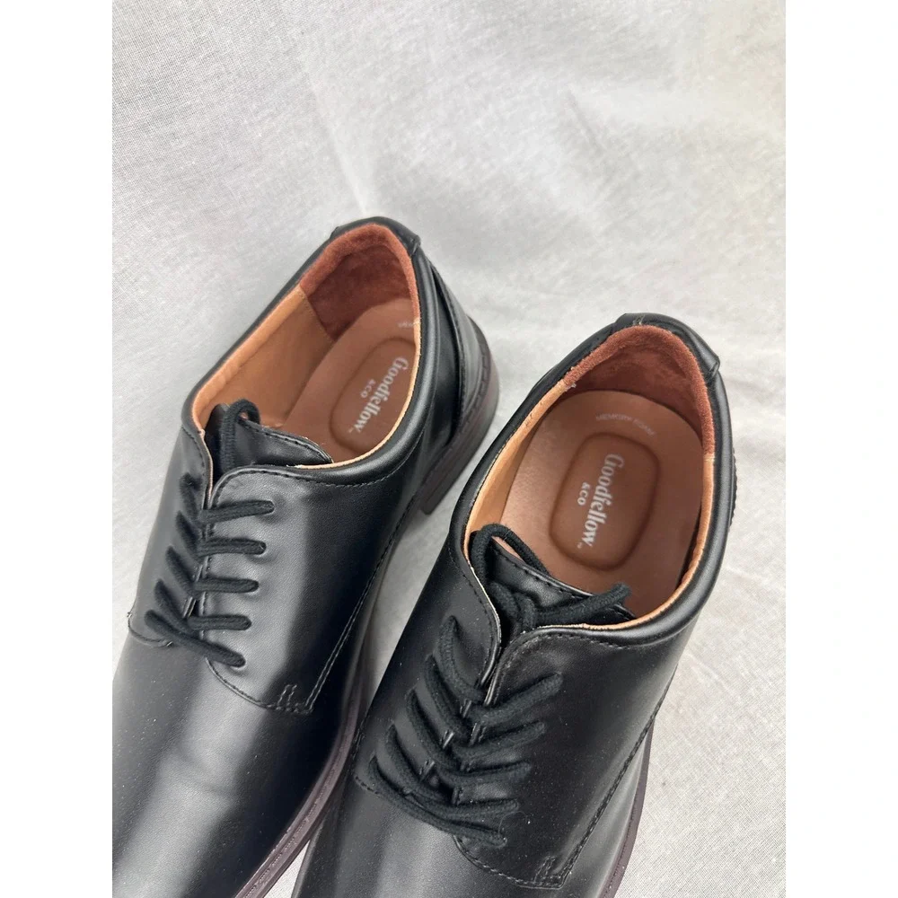 Goodfellow & Co Mens Black Derby Dress Shoes Memory Foam‎ Size 9.5